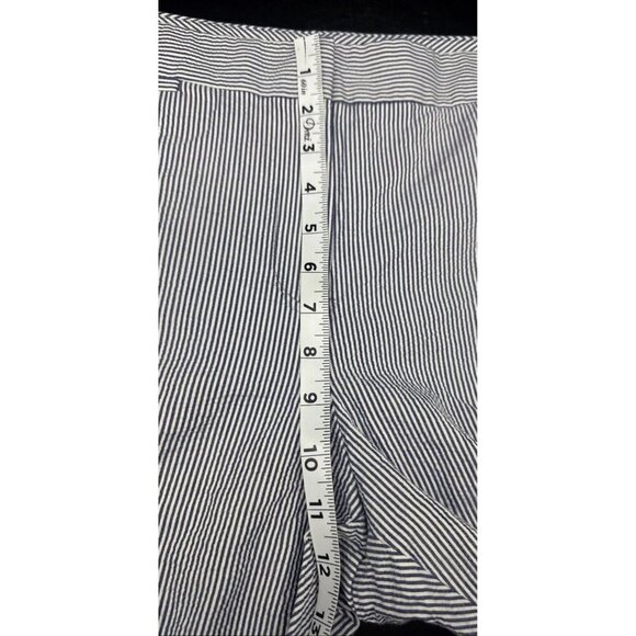 Talbots Women’s Blue White Stripe Seersucker Cotton Crop Pants Curvy Sz 14 - Picture 8 of 11